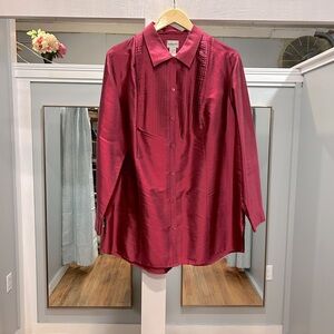 Chico’s Maroon Silk Blouse